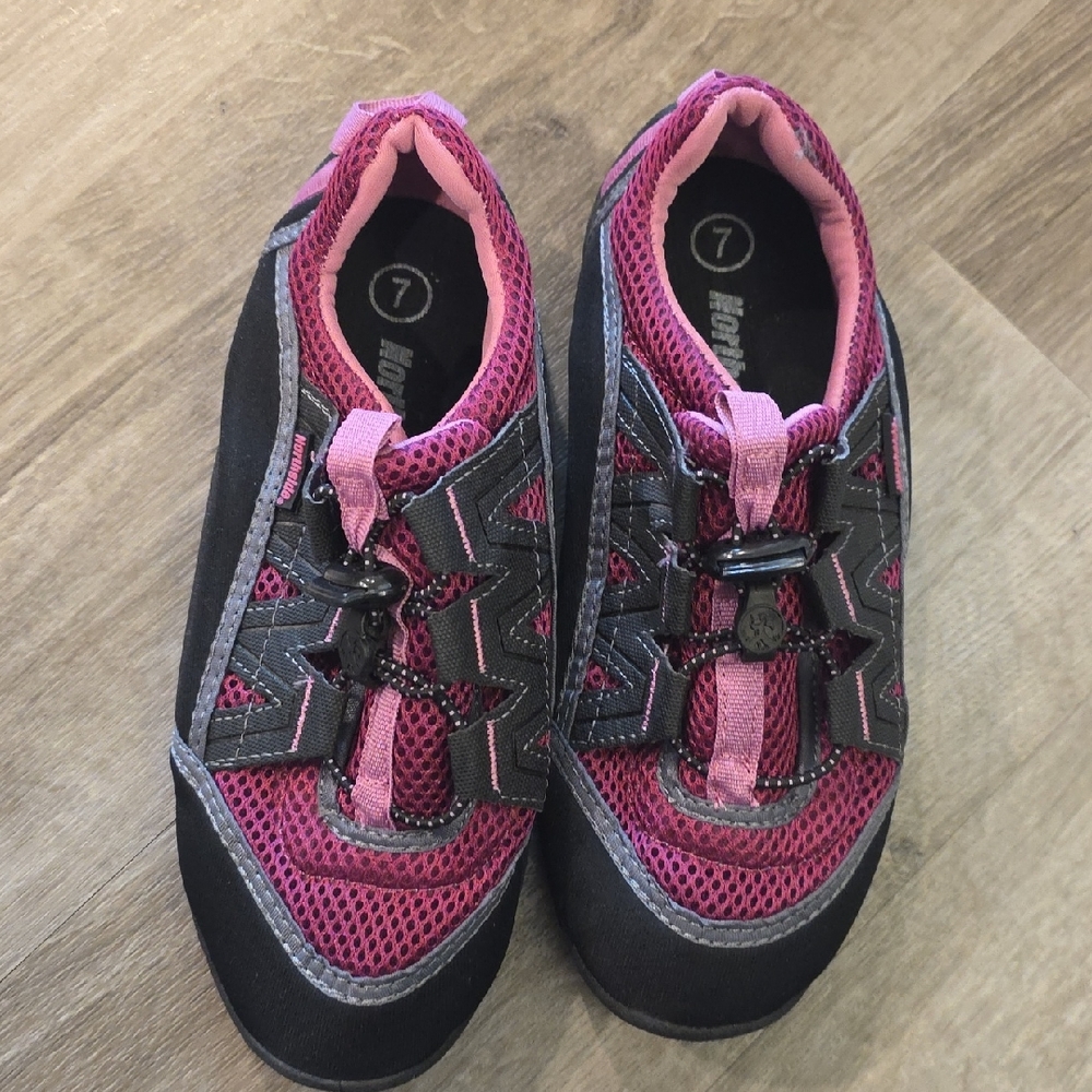Pink and Black Athletic Shoes